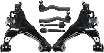 TrueDrive 6-Piece Kit Front, Driver and Passenger Side, Lower Control Arm Kit, Includes (2) Control Arm and (4) Tie Rod End