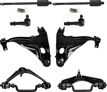 TrueDrive 8-Piece Kit Front, Driver and Passenger Side, Upper and Lower Control Arm Kit, Includes (4) Control Arm and (4) Tie Rod End