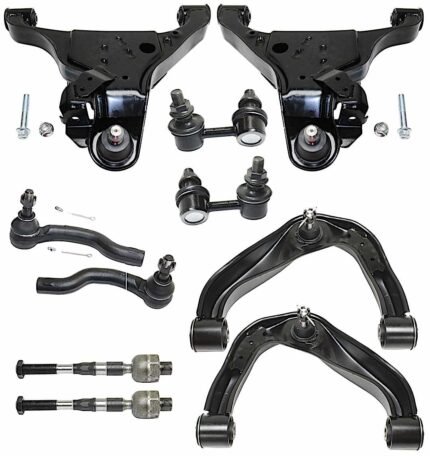 TrueDrive 10-Piece Kit Front, Driver and Passenger Side Control Arm Kit, Includes (4) Control Arm, (2) Sway Bar Link, and (4) Tie Rod End