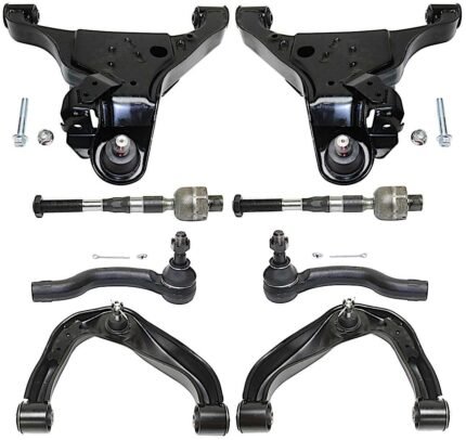 TrueDrive 8-Piece Kit Front, Driver and Passenger Side, Upper and Lower Control Arm Kit, Includes (4) Control Arm and (4) Tie Rod End