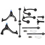 TrueDrive 10-Piece Kit Front, Driver and Passenger Side, Upper and Lower Control Arm Kit, Includes (4) Control Arm, (2) Sway Bar Link, and (4) Tie Rod End