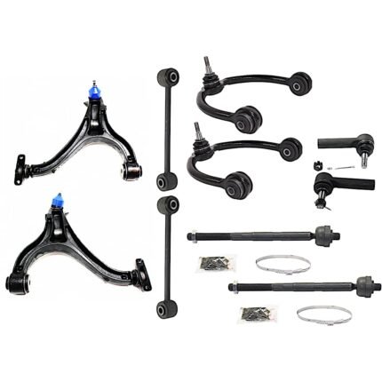 TrueDrive 10-Piece Kit Front, Driver and Passenger Side, Upper and Lower Control Arm Kit, Includes (4) Control Arm, (2) Sway Bar Link, and (4) Tie Rod End