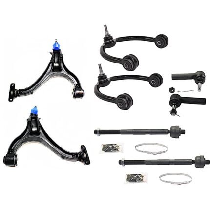 TrueDrive 8-Piece Kit Front, Driver and Passenger Side, Upper and Lower Control Arm Kit, Includes (4) Control Arm and (4) Tie Rod End