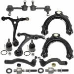 TrueDrive 12-Piece Kit Front, Driver and Passenger Side, Upper and Lower Control Arm Kit, Includes (2) Ball Joint, (4) Control Arm, (2) Sway Bar Link, and (4) Tie Rod End
