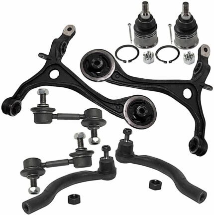 TrueDrive 8-Piece Kit Front, Driver and Passenger Side, Lower Control Arm, Front Wheel Drive, includes Ball Joints, Sway Bar Links, and Tie Rod Ends