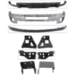 Replacement 9-Piece Kit, Front Bumper, Chrome, Includes (1) Bumper, (6) Bumper Bracket, and (2) Valance