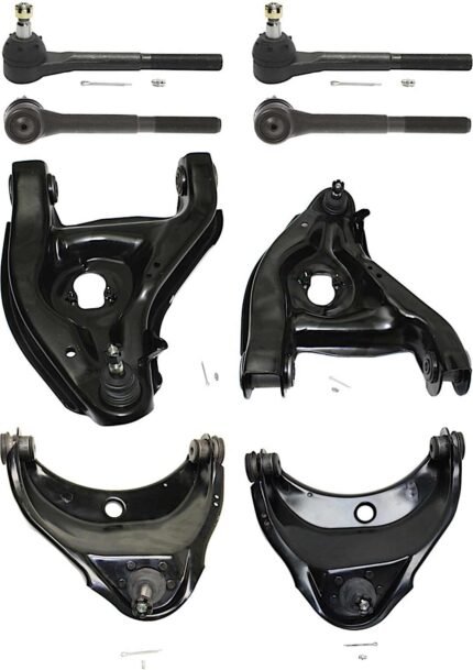 TrueDrive 8-Piece Kit Front, Driver and Passenger Side, Upper and Lower Control Arm Kit, Includes (4) Control Arm and (4) Tie Rod End