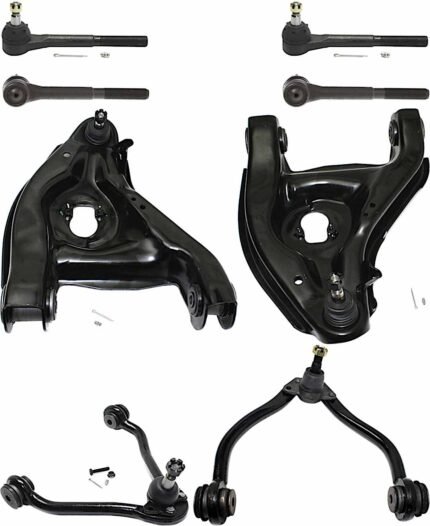 TrueDrive 8-Piece Kit Front, Driver and Passenger Side, Upper and Lower Control Arm Kit, Includes (4) Control Arm and (4) Tie Rod End