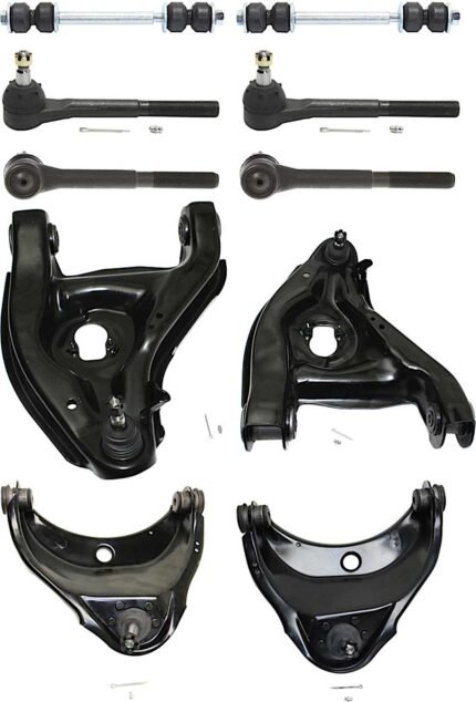 TrueDrive 10-Piece Kit Front, Driver and Passenger Side, Upper and Lower Control Arm Kit, Includes (4) Control Arm, (2) Sway Bar Link, and (4) Tie Rod End