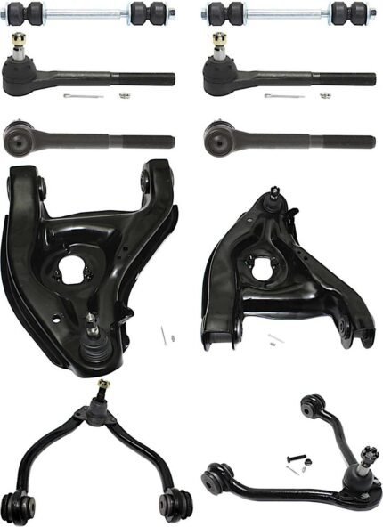 TrueDrive 10-Piece Kit Front, Driver and Passenger Side, Upper and Lower Control Arm Kit, Includes (4) Control Arm, (2) Sway Bar Link, and (4) Tie Rod End
