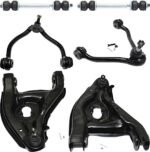 TrueDrive 6-Piece Kit Front, Driver and Passenger Side, Upper and Lower Control Arm Kit, Includes (4) Control Arm and (2) Sway Bar Link
