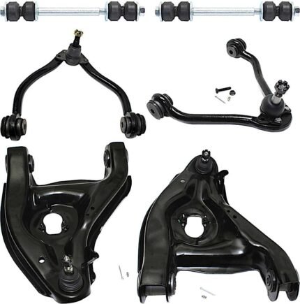 TrueDrive 6-Piece Kit Front, Driver and Passenger Side, Upper and Lower Control Arm Kit, Includes (4) Control Arm and (2) Sway Bar Link