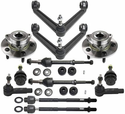 TrueDrive 12-Piece Kit Front, Driver and Passenger Side, Upper Control Arm Kit, Includes (2) Ball Joint, (2) Control Arm, (2) Sway Bar Link, (4) Tie Rod End, and (2) Wheel Hub