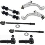 Replacement 8-Piece Kit Front, Driver and Passenger Side, Lower Control Arm Kit, Includes (2) Control Arm, (2) Sway Bar Link, and (4) Tie Rod End