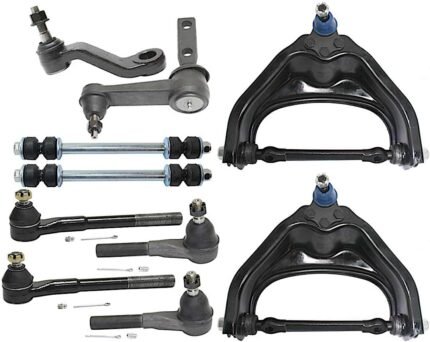 TrueDrive 10-Piece Kit Front, Driver and Passenger Side, Upper Control Arm Kit, Includes (2) Control Arm, (1) Idler Arm, (1) Pitman Arm, (2) Sway Bar Link, and (4) Tie Rod End