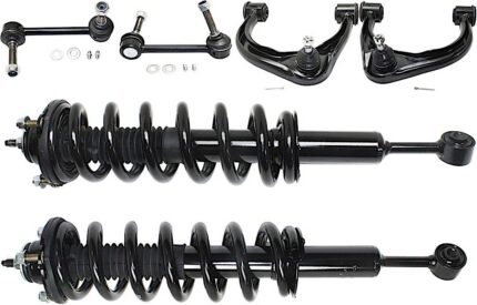 TrueDrive 6-Piece Kit Front, Driver and Passenger Side, Upper Control Arm with Loaded Struts and Sway Bar Links, Extended/Standard Cab Pickup, Four Wheel Drive