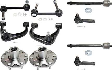 TrueDrive 10-Piece Kit Front, Driver and Passenger Side, Upper Control Arm Kit, Includes (2) Control Arm, (2) Sway Bar Link, (4) Tie Rod End, and (2) Wheel Hub