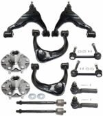TrueDrive 12-Piece Kit Front, Driver and Passenger Side, Upper and Lower Control Arm Kit, Includes (4) Control Arm, (2) Sway Bar Link, (4) Tie Rod End, and (2) Wheel Hub