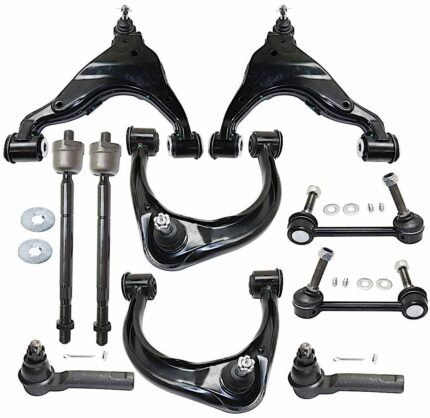 TrueDrive 10-Piece Kit Front, Driver and Passenger Side, Upper and Lower Control Arm Kit, Includes (4) Control Arm, (2) Sway Bar Link, and (4) Tie Rod End