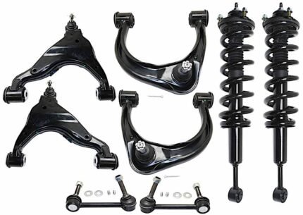 TrueDrive 8-Piece Kit Front, Driver and Passenger Side, Upper and Lower Control Arm with Loaded Struts and Sway Bar Links, Extended/Standard Cab Pickup, Four Wheel Drive