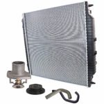 Replacement 5-Piece Kit Radiator, 6.0L Engine, Aluminum Core, Plastic Tank, includes Radiator Cap, Radiator Hose, and Thermostat