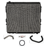 Replacement 6-Piece Kit Radiator, 4.7L Engine, Plastic Tank, GAS, 180 Degree, with Radiator Cap, Radiator Hose, Thermostat, and Thermostat Gasket