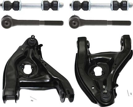 TrueDrive 6-Piece Kit Front, Driver and Passenger Side, Lower Control Arm Kit, Includes (2) Control Arm, (2) Sway Bar Link, and (2) Tie Rod End