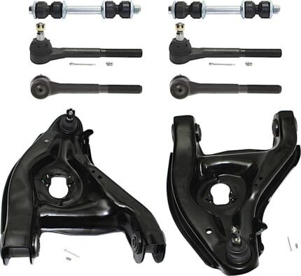 TrueDrive 8-Piece Kit Front, Driver and Passenger Side, Lower Control Arm Kit, Includes (2) Control Arm, (2) Sway Bar Link, and (4) Tie Rod End