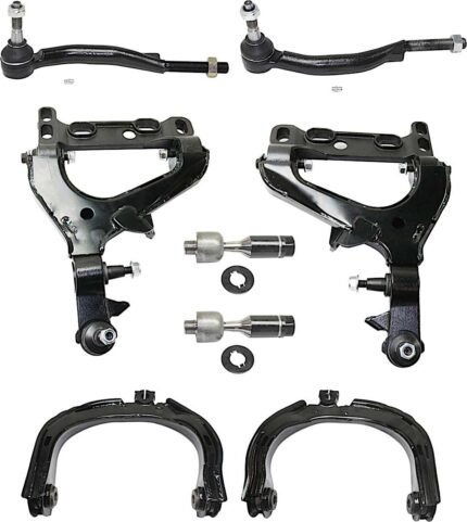 TrueDrive 8-Piece Kit Front, Driver and Passenger Side, Upper and Lower Control Arm Kit, Includes (4) Control Arm and (4) Tie Rod End