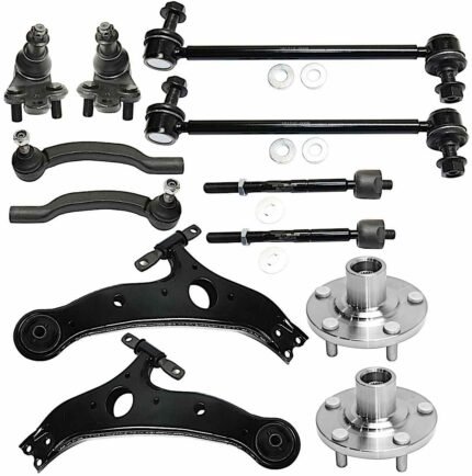 TrueDrive 12-Piece Kit Front, Driver and Passenger Side Control Arm, All Wheel Drive/Front Wheel Drive, For Models With Standard Design, includes Ball Joints, Sway Bar Links, Tie Rod Ends, and Wheel Hubs