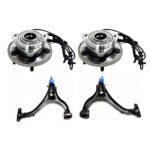 TrueDrive 4-Piece Kit Front, Driver and Passenger Side, Lower Control Arm Kit, Includes (2) Control Arm and (2) Wheel Hub