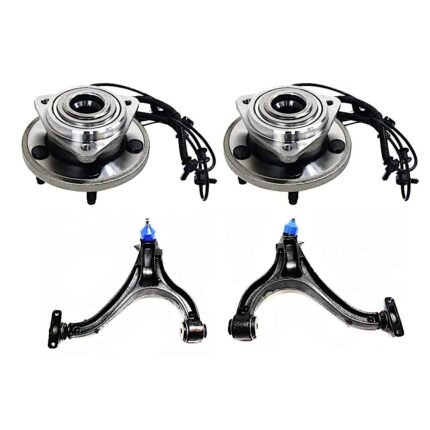 TrueDrive 4-Piece Kit Front, Driver and Passenger Side, Lower Control Arm Kit, Includes (2) Control Arm and (2) Wheel Hub