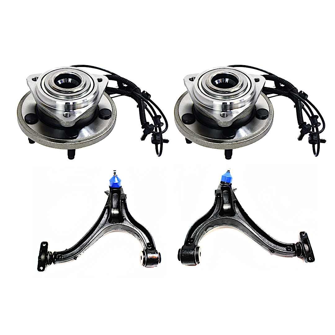 kit-092617-41_1.jpg TrueDrive 4-Piece Kit Front, Driver and Passenger Side, Lower Control Arm Kit, Includes (2) Control Arm and (2) Wheel Hub - Image 1