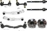 TrueDrive 10-Piece Kit Front, Driver and Passenger Side, Lower, Frontward Control Arm Kit, Includes (2) Control Arm, (2) Sway Bar Link, (4) Tie Rod End, and (2) Wheel Hub