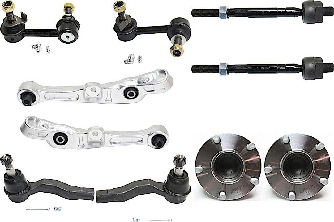 kit-092617-80_1.jpg TrueDrive 10-Piece Kit Front, Driver and Passenger Side, Lower, Frontward Control Arm Kit, Includes (2) Control Arm, (2) Sway Bar Link, (4) Tie Rod End, and (2) Wheel Hub - Image 1
