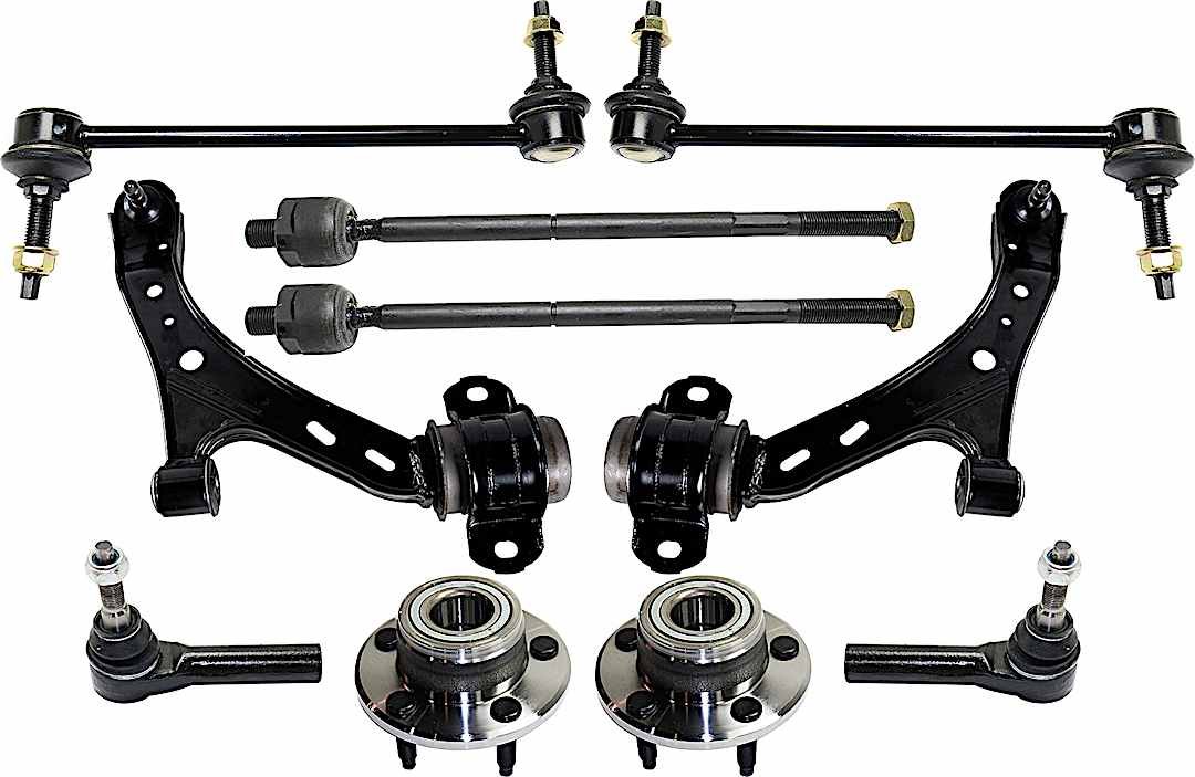 kit-092717-50_1.jpg TrueDrive 10-Piece Kit Front, Driver and Passenger Side, Lower Control Arm Kit, Includes (2) Control Arm, (2) Sway Bar Link, (4) Tie Rod End, and (2) Wheel Hub - Image 1