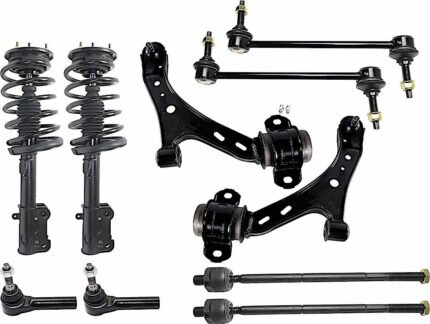 TrueDrive 10-Piece Kit Front, Driver and Passenger Side, Lower Control Arm Kit, Includes (2) Control Arm, (2) Loaded Strut, (2) Sway Bar Link, and (4) Tie Rod End
