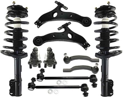TrueDrive 10-Piece Kit Front, Driver and Passenger Side, Lower Control Arm Kit, Includes (2) Ball Joint, (2) Control Arm, (2) Loaded Strut, (2) Sway Bar Link, and (2) Tie Rod End