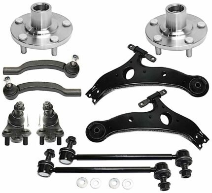 TrueDrive 10-Piece Kit Front, Driver and Passenger Side, Lower Control Arm Kit, Includes (2) Ball Joint, (2) Control Arm, (2) Sway Bar Link, (2) Tie Rod End, and (2) Wheel Hub