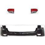 Replacement 3-Piece Kit Driver and Passenger Side Halogen Tail Light, With bulb(s), Includes (1) Bumper Cover and (2) Tail Light