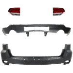 Replacement 4-Piece Kit Driver and Passenger Side, Inner Halogen Tail Light, With bulb(s), Includes (2) Bumper Cover and (2) Tail Light