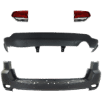 Replacement 4-Piece Kit Driver and Passenger Side, Inner Halogen Tail Light, With bulb(s), Includes (2) Bumper Cover and (2) Tail Light