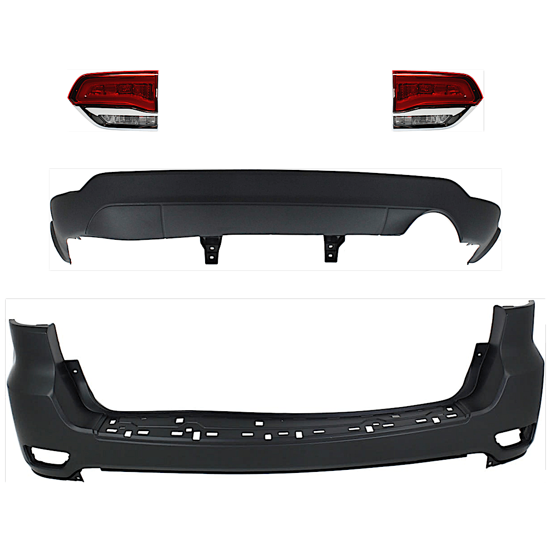 kit-092923-146_1.png Replacement 4-Piece Kit Driver and Passenger Side, Inner Halogen Tail Light, With bulb(s), Includes (2) Bumper Cover and (2) Tail Light - Image 1