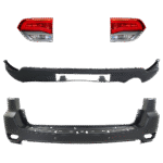 Replacement 4-Piece Kit, Driver and Passenger Side, Inner Halogen Tail Light, With bulb(s), Mounts on Liftgate, OE Replacement, CAPA Certified, Includes (2) Bumper Cover and (2) Tail Light
