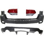 Replacement 4-Piece Kit Driver and Passenger Side, Inner Halogen Tail Light, With bulb(s), Includes (2) Bumper Cover and (2) Tail Light