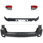 Replacement 4-Piece Kit Driver and Passenger Side, Inner Halogen Tail Light, With bulb(s), Includes (2) Bumper Cover and (2) Tail Light