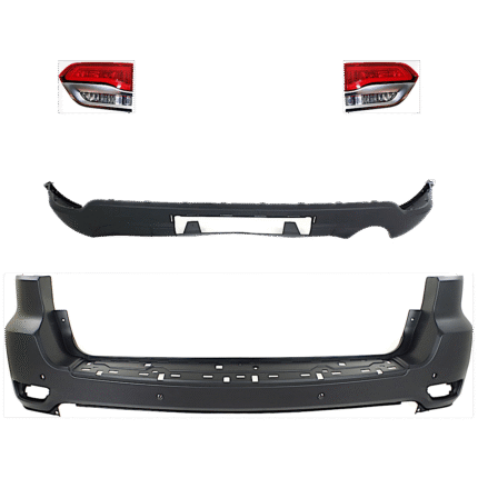 Replacement 4-Piece Kit Driver and Passenger Side, Inner Halogen Tail Light, With bulb(s), Includes (2) Bumper Cover and (2) Tail Light