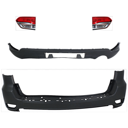 Replacement 4-Piece Kit Driver and Passenger Side, Inner Halogen Tail Light, With bulb(s), Includes (2) Bumper Cover and (2) Tail Light