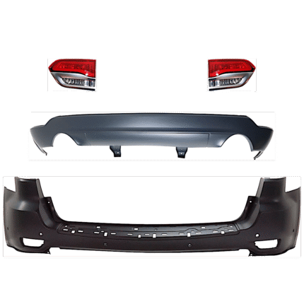 Replacement 4-Piece Kit Driver and Passenger Side, Inner Halogen Tail Light, With bulb(s), Includes (2) Bumper Cover and (2) Tail Light