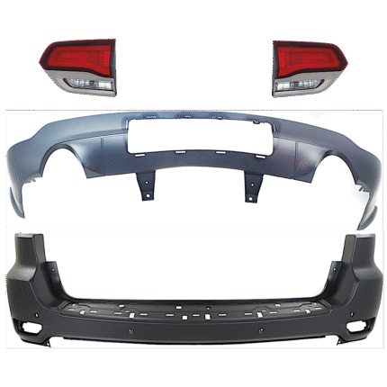 Replacement 4-Piece Kit, Driver and Passenger Side, Inner Halogen Tail Light, With bulb(s), Mounts on Liftgate, OE Replacement, CAPA Certified, Includes (2) Bumper Cover and (2) Tail Light